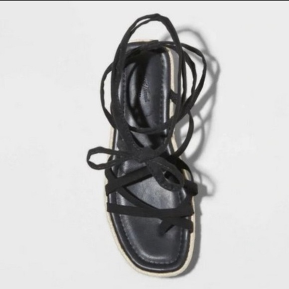 Women's Donny Wedge Heel Lace Up Sandals - Universal Thread - Black - 10 - Picture 3 of 7